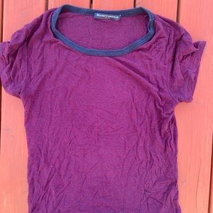 Brandy Melville Maroon Lightly Striped T Shirt